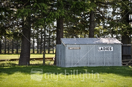 Corrugated iron dunny small town Toilets, Methven