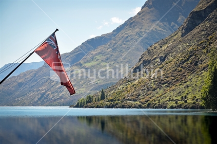 Ferry Red Ensign flag on Lake Wakatipu