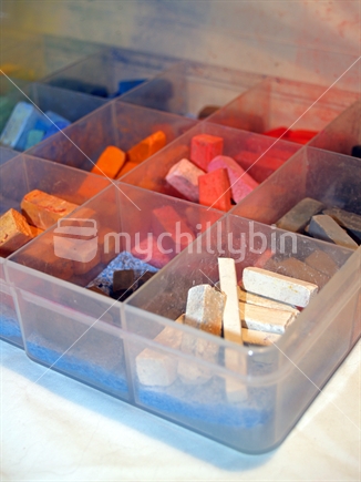 Container of pastels