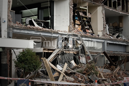 Merivale shopping centre and village is totally destroyed in the earthquake. 
