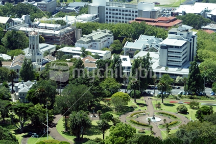 Auckland University behind Albert Park