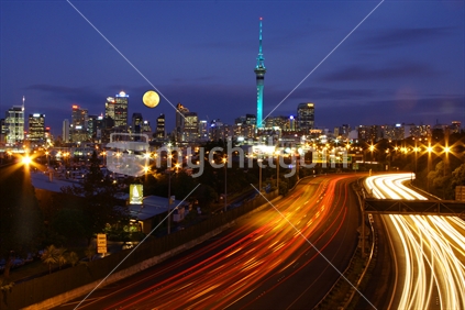 Auckland city at night
