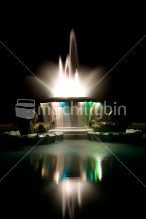 Mission Bay Fountain at Night