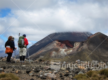Walkers Stop to View Mount Ngauruhoe