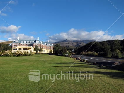 Chateau Tongariro and Mount Ruapehu