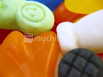Close up of assorted lollies