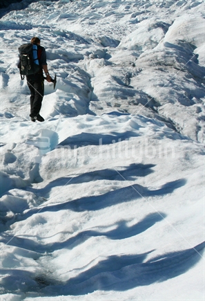 Hiking on glacier, Fox glacier