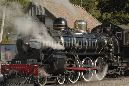The Kingston Flyer- NZ's famous steam train-ready to depart