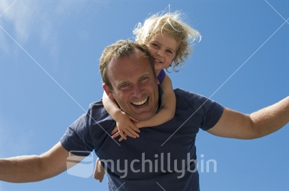 Making us fly - dad and daughter; Grace goes for a ride on Airline Christoph! (raised ISO)