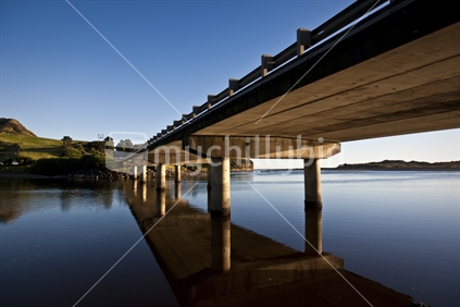 Bridge spanning over Mohakatino River, North Taranaki, New Zealand