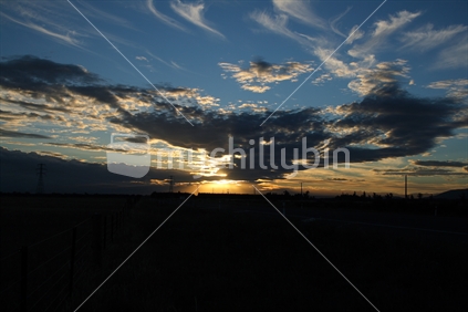 Sunset over the Canterbury Plains