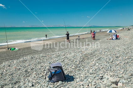 Summer's day at Amberley Beach fishing contest.