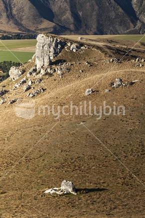 Rock climbing area of castle hill.