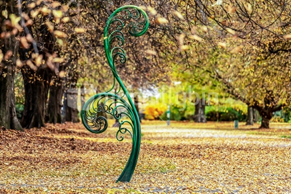 Fern sculpture { By Raymond Herber } in Christchurch Botanical Gardens