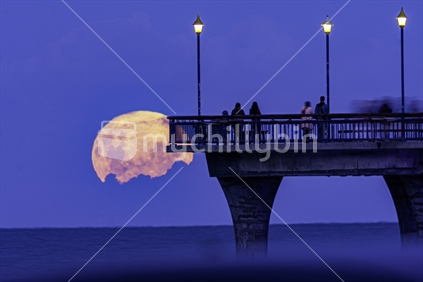 Super moon over New-Brighton pier.