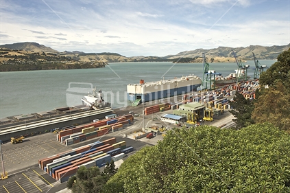 Lyttleton container shipping, New Zealand.