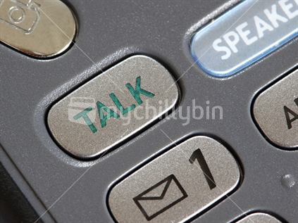 Closeup of keys on a mobile phone