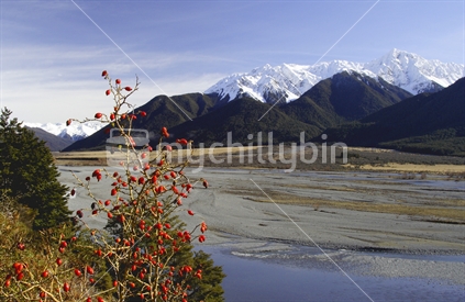 Waimakariri River through the Southern Alps, Arthur's Pass, South Island, New Zealand

