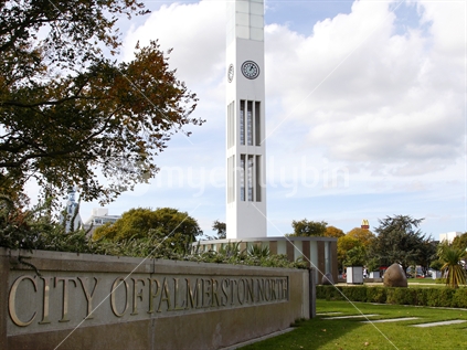 Palmerston North clock tower in the square, New Zealand