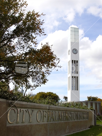 Palmerston North clock tower in the square, New Zealand