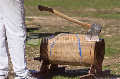 The sport of woodchopping. 1