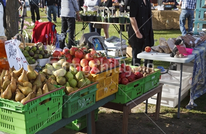 Produce & garden stall, at Market Day, Alexandra, Central Otago, New Zealand.
