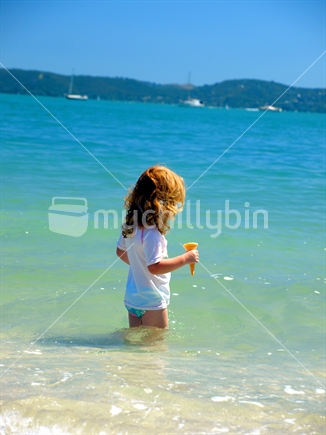 Girl with ice cream on a summers day
