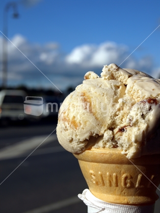World famous in the North Island, ice cream stop at Pokeno; a break from driving. 