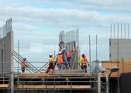 Building site with workers