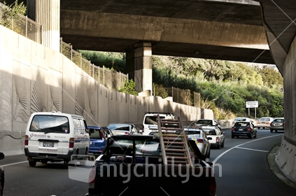 Auckland Motorway, Spaghetti Junction at rush hour
