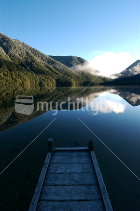 Lake Daniells on a Winters morning. South Island, New Zealand