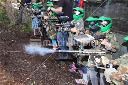 Kids at paintball