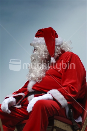 Santa riding on his sleigh  