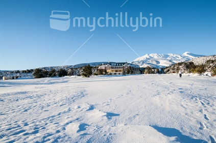 Snowy winter landscape, Mount Ruapehu.
