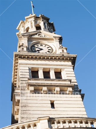 Auckland Town Hall clock tower, and Auckland landmark.