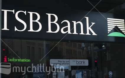 TSB Bank signage in Queen Street Auckland.