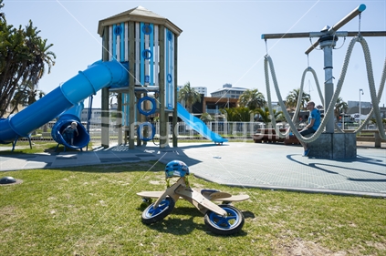 Tauranga waterfront playground in January 2014. The playground is part of the city waterfront development as a people and family space adjacent to the city centre.