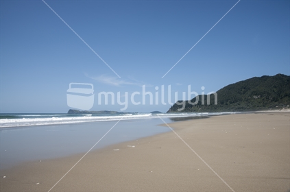 Idyllic Summer beach scene, Pauanui, Coromandel.