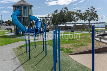 Tauranga New Zealand - March 27 2020;Eerily empty city children's playground