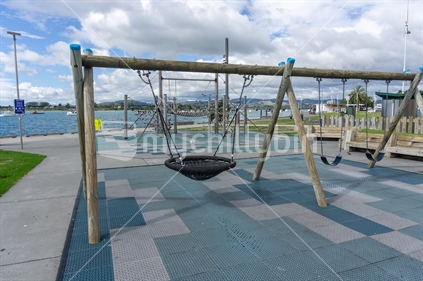 Tauranga New Zealand - March 27 2020;Eerily empty city children's playground