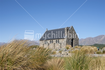 Historic small stone Church of Good Shepherd a popular tourist location at Tekapo South Island New Zealand