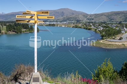 Central Otago town of Cromwell - Clutha and Kawarau Rivers in Central Otago New Zealand.
