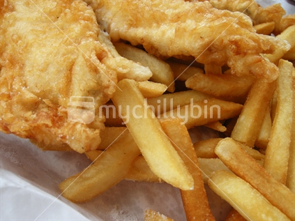 Close up of fish and chips