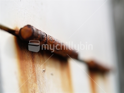 Close up of rusty hinge