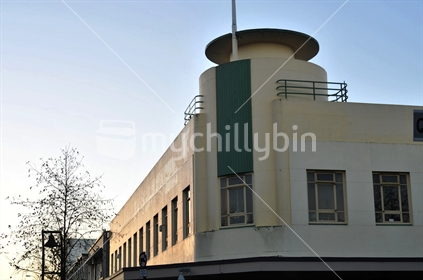 Art Deco building, Queen Street, Masterton, late afternoon