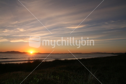NZ beach sunrise 