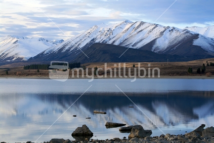 Reflection of Southern Alps in Lake Tekapo, New Zealand
 
