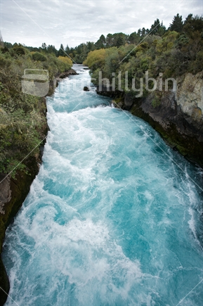 View of the Huka Falls, Taupo, New Zealand.