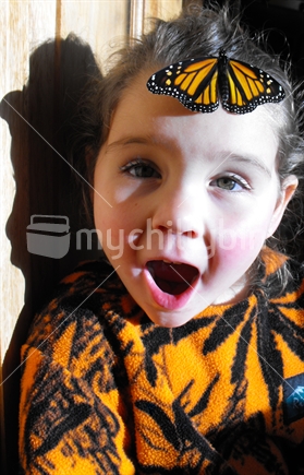 Surprised Keira, and Her Butterfly