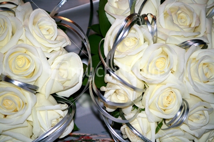 Bouquets of white rose buds